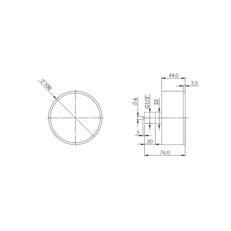 Ciśnieniomierz różnicowy AFRISO KP D211 0/40 mbar mosiądz G1/2B aksjalne fi 100, kl. 1.6%