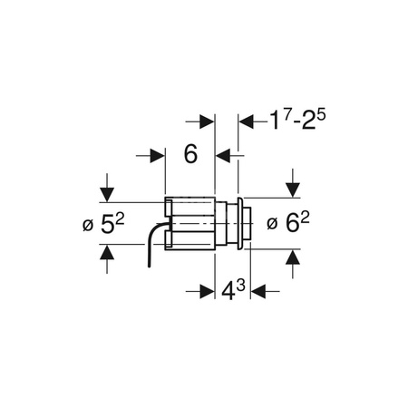Dźwignia Geberit do systemu spłukiwania WC z pneumatycznym uruchamianiem spłukiwania, spłukiwanie jednoilościowe