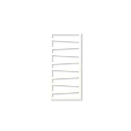 Grzejnik elektryczny TERMA ZIGZAG 1070 x 500 mm, kolor biała ściana, moc 400 W, podłączenie E8, kabel prosty bez wtyczki z maskownicą biały