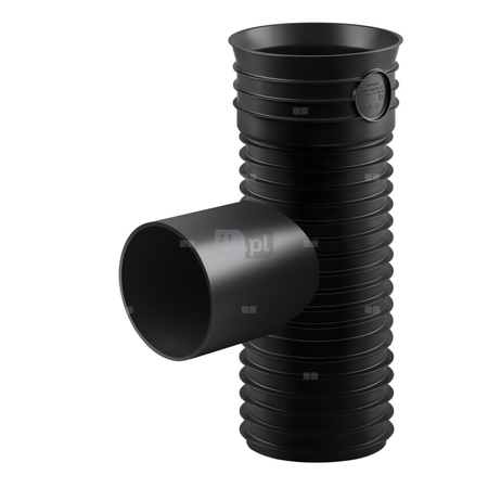 Trójnik MAGNAPLAST MAGNACOR MCEA-KG 90' PP DN 600 x DN 250 x DN 600 (ww x ww x wz), kolor czarny