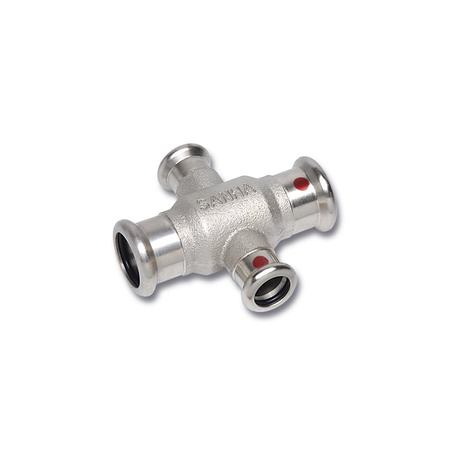 Czwórnik SANHA Therm jednopłaszczyznowy stal 18 mm x 18 mm x 12 mm x 12 mm, zw x zw x zw x zw