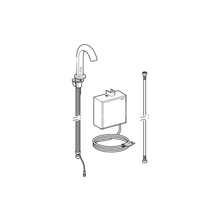 Elementy mocujące Geberit do baterii umywalkowych Piave i Brenta, montaż stojący