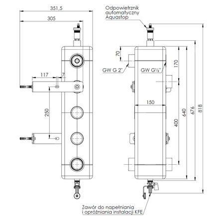 Pionowe sprzęgło hydrauliczne HW, do rozdzielaczy KSV 125 do 160 kW