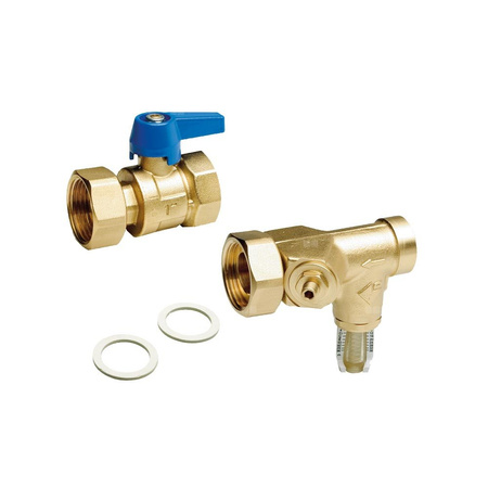 Zestaw na zasilanie i powrót WattFlow BP z pomiarem przepływu/odcinający do rozdzielaczy 1'' SRV-KH Set 1'' 4-36 L/min Standard