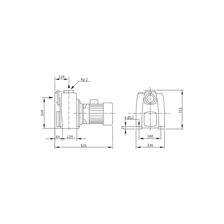 Pompa samozasysająca pozioma WILO Drain LPC Żeliwo, fi zew. wylot 50 mm, częstotliwość 50 Hz, pobór mocy silnika 2.9 kW (3~400, 50 Hz)