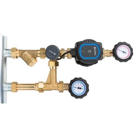 Grupa pompowa AFRISO BPS 961 AP GZ x GW 1'' x 3/4'', z zaworem mieszającym, z zaworem termostatycznym, z pompą obiegową AFRISO APH 160 15-7/130 mm