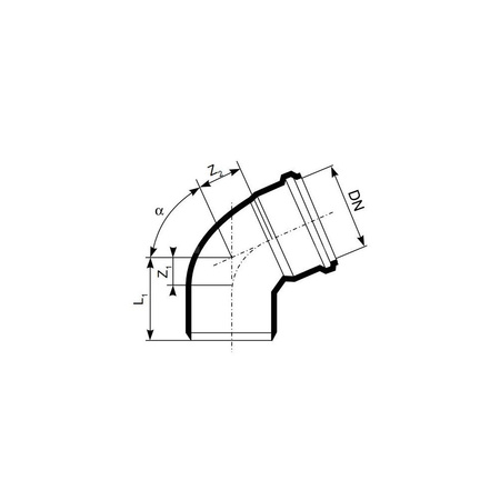 Kolano 45' MAGNAPLAST KG 2000 KGB, PP-md (zielony), DN 250 (wz x ww), do kanalizacji