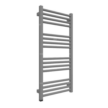 Grzejnik elektryczny TERMA FIONA ONE 430 x 900 mm, kolor szary kurz RAL7037, moc 400 W, podłączenie E8, kabel spiralny z wtyczka 2,5m srebrzysty