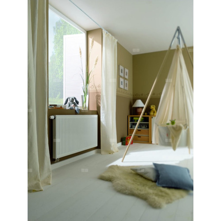 Grzejnik płytowy typ 11 KERMI Profil-V, lewy, z osłonami wym. 750 x 2600 mm, kolor biały, moc 3081 W