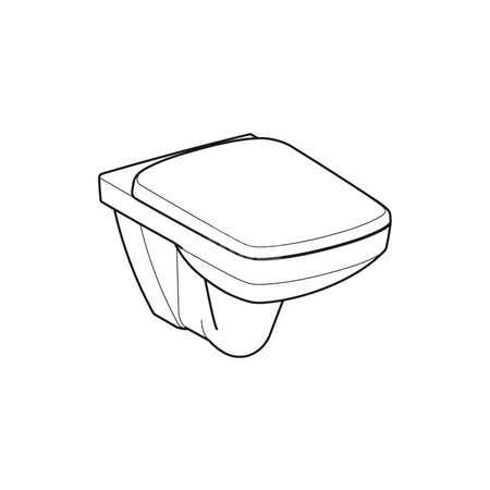 Deska sedesowa Geberit Selnova Square, mocowanie od dołu: Wolne opadanie=Nie, Zawiasy wypinane=Nie, Mocowanie=Od dołu, Biały / Błyszczący