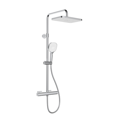 Deszczownia Malaga z baterią termostatyczną, natryskową, ścienną, chrom