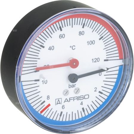 Manometr AFRISO TM aksjalne 1/4'' fi 80 mm, 0 - 10 bar, 20 - 120'C