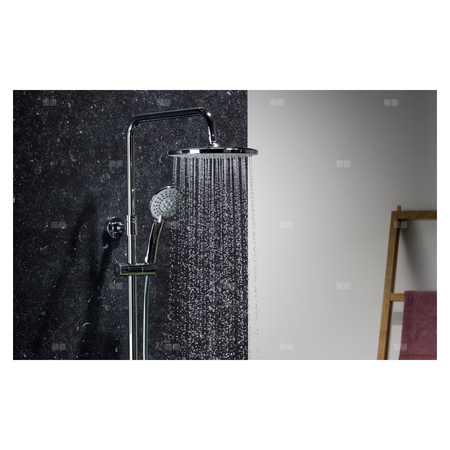 Zestaw natryskowy przesuwny KFA Armatura MOZA chrom, wąż 1500 mm, z deszczownicą