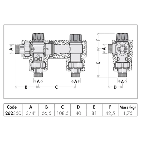 SOLARINCAL-T - Zestaw połączeniowy zasobnika z kotłem, z połączeniem termalnym 3/4"