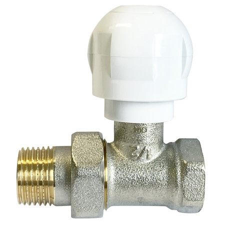 Zawór grzejnikowy COMAP FOCUS 499 prosty, połączenie 1/2'' (niklowanie)