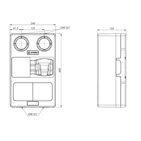 Grupa pompowa AFRISO PrimoTherm K 180-2 DN 25 3-WM GZ x GW 1 1/2'' x 1'', z zaworem mieszającym