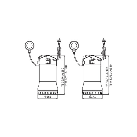 Pompa zanurzeniowa do ścieków WILO Drain TS/TSW 32/9A stal nierdzewna 1 x 230 V, moc 0.5 W 50 Hz, przewód 10 m