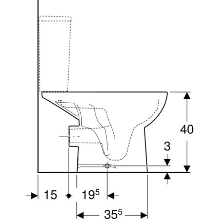 REKORD Miska ustępowa kompaktowa, odpływ poziomy, Rimfree (element zestawu - miska bez spłuczki)
