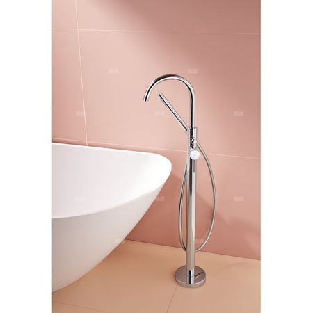 Bateria wannowa stojąca KFA Armatura MOZA, kolor chrom, montaż podłoga