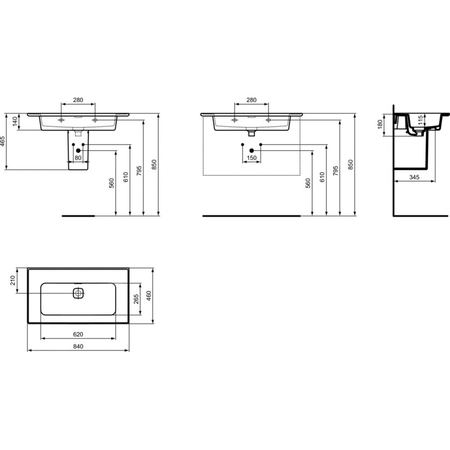STRADA II UMYWALK 80 CM B/O