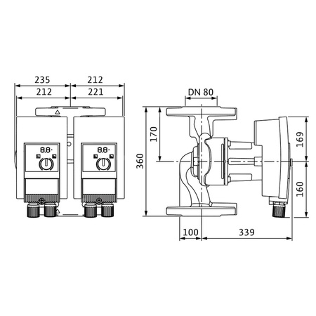 Pompa obiegowa WILO Yonos MAXO-D 80/0,5-6 PN6 1 x 230 V 50/60 Hz, PN 6/6bar