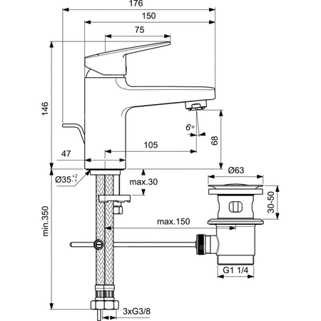CERAPLAN BATERIA UMYWALKOWA H70 RMTD PU/MT ND