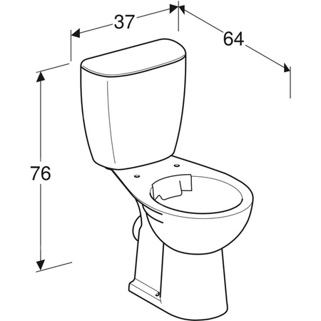 REKORD Zestaw: miska ustępowa kompaktowa ze spłuczką owalną z zasilaniem bocznym, odpływ poziomy, Rimfree (K93020000+K94009000)