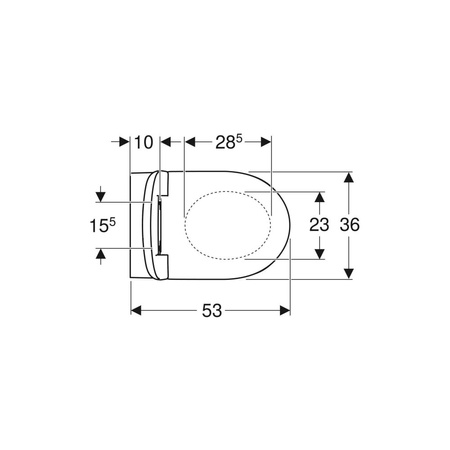 Deska sedesowa Geberit Selnova, mocowanie od góry: Wolne opadanie=Tak, Zawiasy wypinane=Nie, Mocowanie=Od góry, Biały / Błyszczący