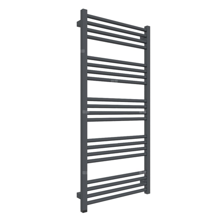 Grzejnik elektryczny TERMA FIONA ONE 530 x 1140 mm, kolor metaliczna czerń, moc 600 W, podłączenie E8, kabel spiralny z wtyczką