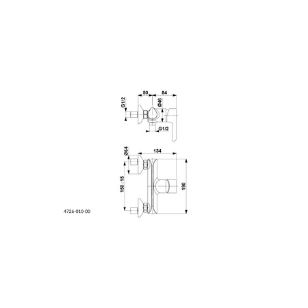 Bateria natryskowa ścienna KFA Armatura ANGELIT, kolor chrom