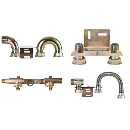 Monozłącza pod gazomierz  G4/G6 130mm GZ 1" x króciec do wspawania 1", blokowe 