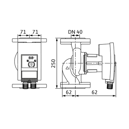 Pompa obiegowa WILO Yonos MAXO-Z 40/0,5-12 PN6/10 1 x 230 V 50/60 Hz, PN 6/10bar