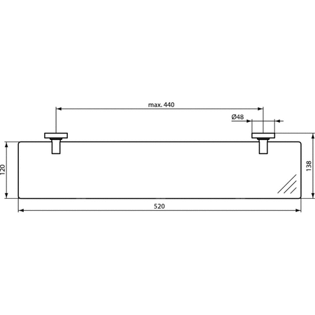 IOM PÓŁKA SZKLANA MATOWA 52 CM
