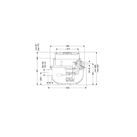 Przepompownia Aqualift M Underfloor | Mono | GTF500 | resistant | do zabudowy z czarną pokrywą