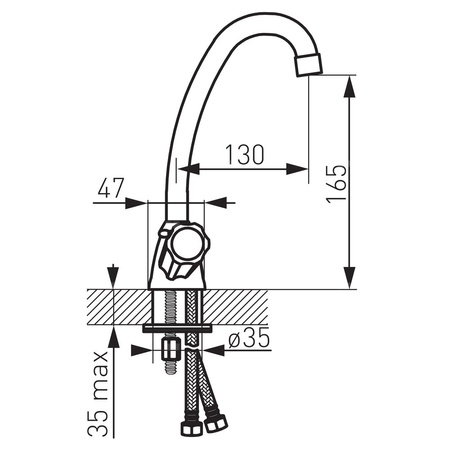 STANDARD bateria umywalkowa stojąca, chrom