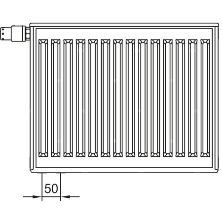 Grzejnik płytowy typ 10 KERMI Profil-V, prawy wym. 750 x 1800 mm, kolor biały, moc 1325 W