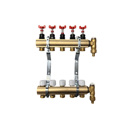 Rozdzielacz mosiężny do OP z przepływ. - QIK ECO - 13 sekcji