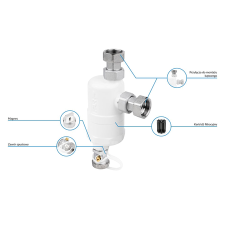 Separator AFRISO FAR 401, do C.O., 10 bar / 110'C, 3/4'' (GW), z wkładem magnesowymInstalacje i źródła ciepła