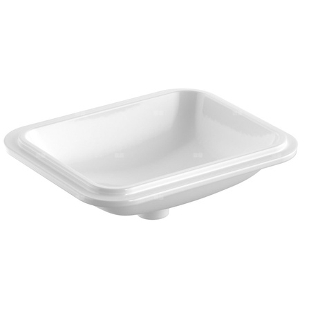 Umywalka GEBERIT Variform prostokątna, biała, 530mm, bez otworu na baterię, bez odpływu przelewowego, bez półki