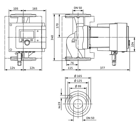 Pompa obiegowa WILO Stratos MAXO 50/0,5-14 PN16 1 x 230 V 50/60 Hz, PN 16/16bar