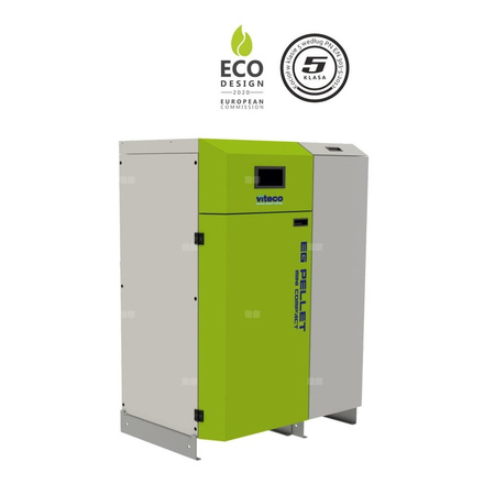 Kocioł na pellet VITECO HEAT EG PELLET MINI COMPACT B G 24 kW z przyłączem c.o. z zasobnikiem o pojemności 188 l