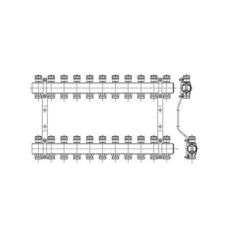 PHA-109A 5-obwodowy PN10 Rozdzielacz CuZn