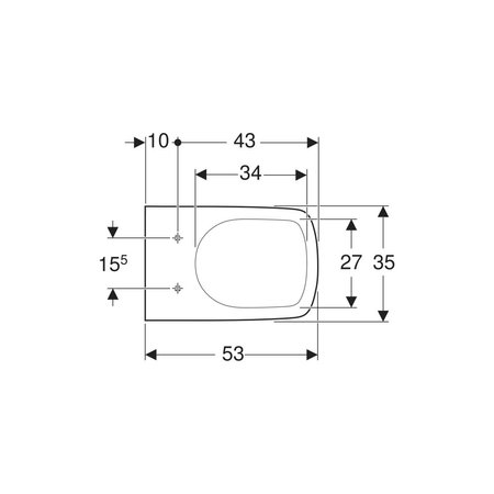 Deska sedesowa Geberit Selnova Square, mocowanie od dołu: Wolne opadanie=Nie, Zawiasy wypinane=Nie, Mocowanie=Od dołu, Biały / Błyszczący