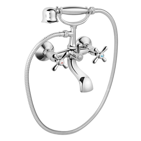 RETRO NEW bateria wannowa ścienna, chrom