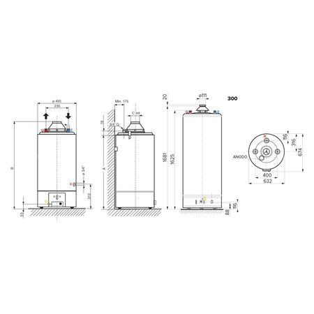 Gazowy pojemnościowy podgrzewacz wody SGA X 300 EE