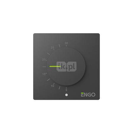 Regulator temperatury, 230V, czarny, dobowy, natynkowy z pokrętłem