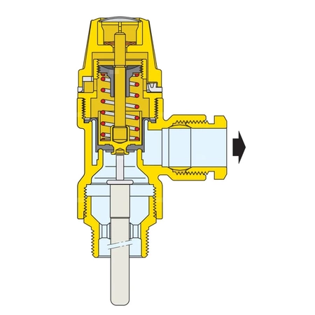 Zawór bezpieczeństwa temperaturowo-ciśnieniowy. Dla instalacji solarnych w celu ochrony zasobników c.w.u. 1/2" GZ x O 15 6 bar