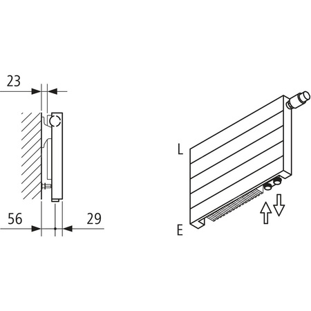 Grzejnik płytowy typ 11 KERMI V-HHV QN226(R), bez osłony wym. 140 x 600 mm, kolor biały, moc 226 W