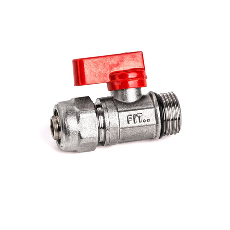 Zawór kulowy mini do PEX 1/2''x16 STRONG czerwony