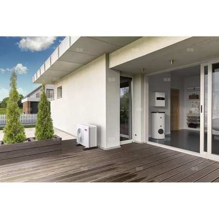 Pakiet - Pompa ciepła powietrzna powietrze-woda monoblok ARISTON NIMBUS FLEX M NET R32 9.5 kW 400 V + Moduł naścienny Sensys HD z łącznością Wi-FI + Zasobnik buforowy 200 l